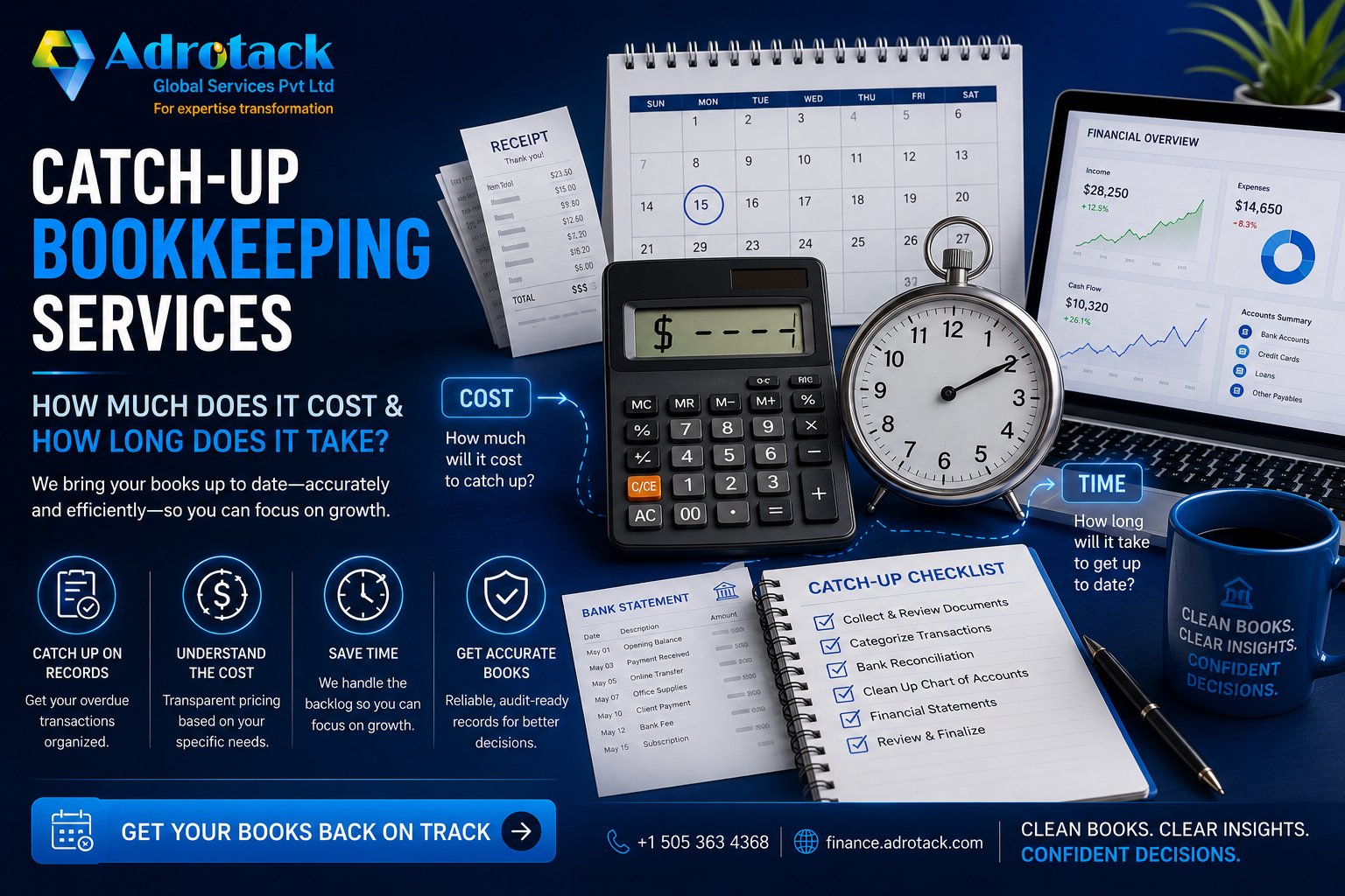 Adrotack Finance catch-up bookkeeping services for overdue financial records